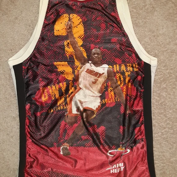 MEN'S MAJESTIC NBA DWAYNE WADE MIAMI HEAT JERSEY - Picture 2 of 10